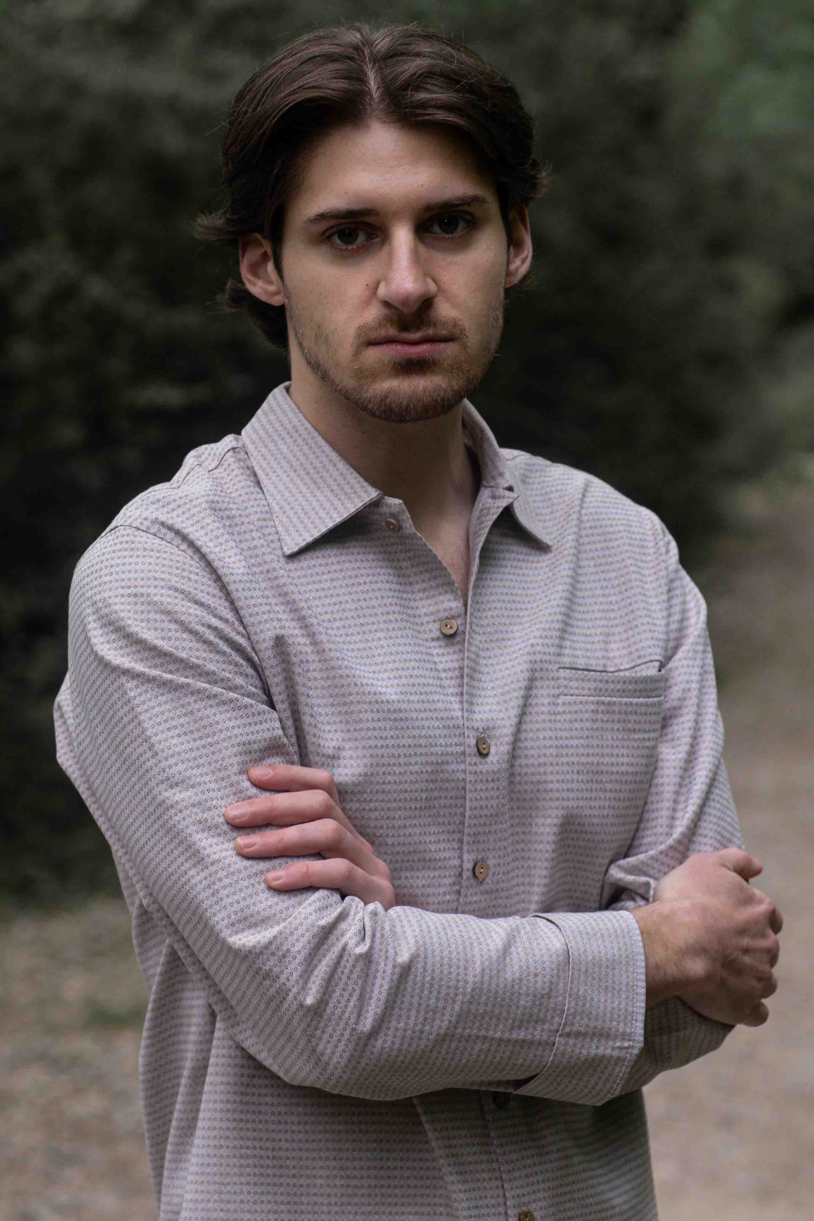 Light Grey Beige Textured Shirt