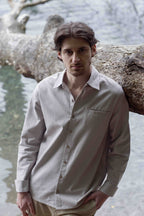 Light Grey Beige Textured Shirt