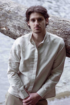 Ivory Stand Collar Shirt