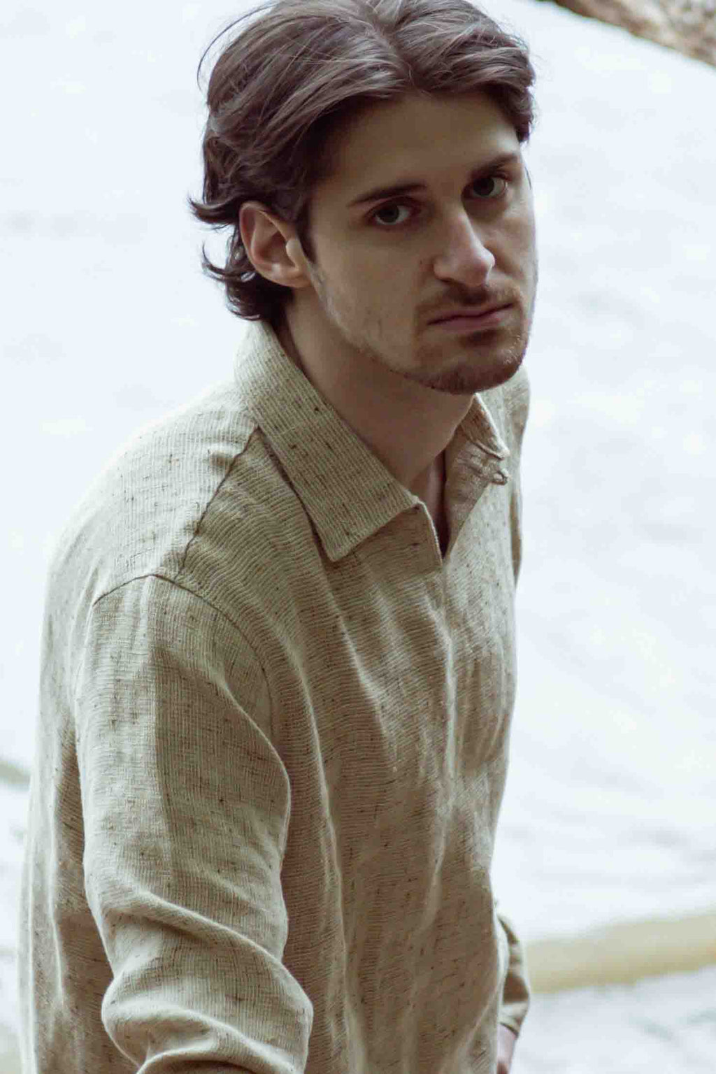 Sand Long Sleeve Polo