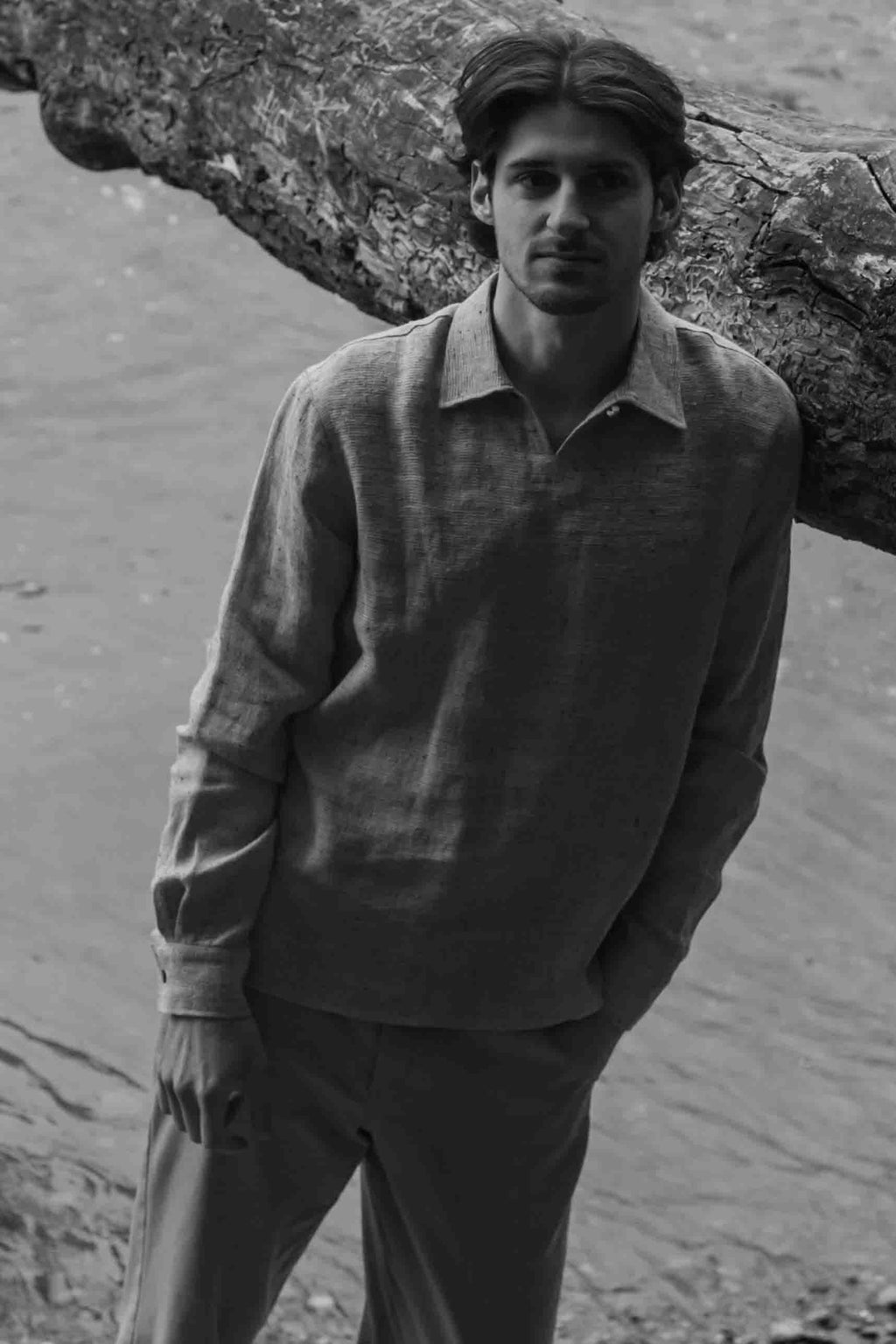 Sand Long Sleeve Polo